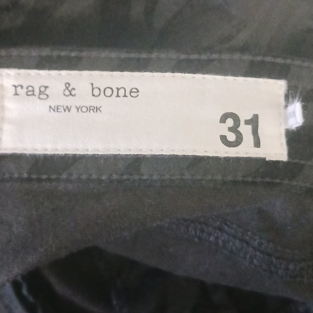 Rag & Bone Black Velvet Nina Zebra High Rise Exposed Zipper Skinny Jeans, Sz 31 - Picture 10 of 16